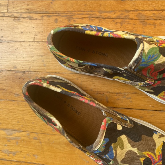 NWOT Sun + Stone Mens Reins Printed Loafer Slip-On Shoes - Picture 3 of 6